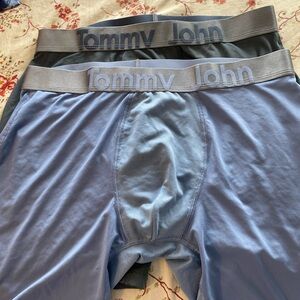 Tommy John Men's Boxer Briefs - Sky Blue and Charcoal. Size L.
